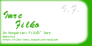 imre filko business card